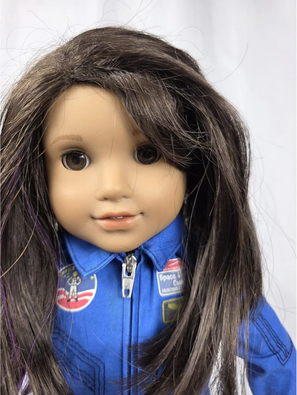 American Girl Luciana Vega Doll Girl of the Year 2018 Blue Flight Suit GUC